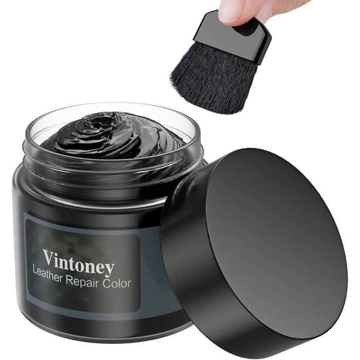 Pâte Réparatrice Cuir Noir Renovateur Kit Reparation pour Fissures et Trous dans Les Meubles Canapés Sièges PRODUIT ENTRETIEN CUIR
