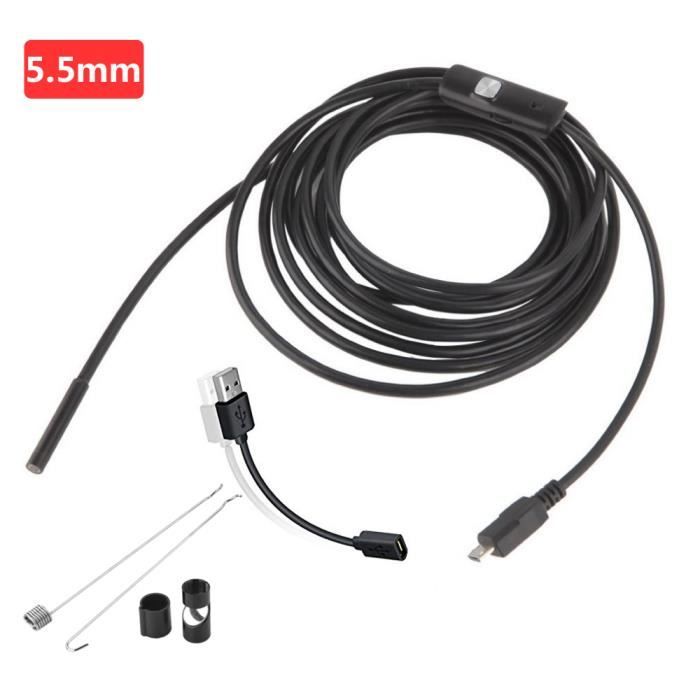 1m - Rouge - Caméra Endoscopique Étanche, Flexible, Usb 5.5mm, Ip67, 6 ...