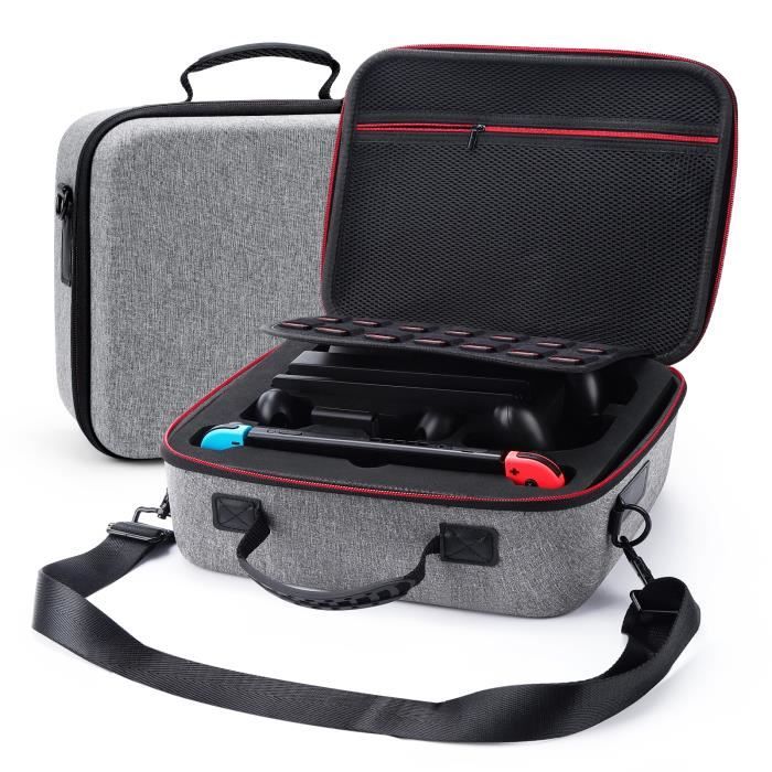 Housse Switch Pochette de transport pour Accessoire Switch/Lite/OLED  Sacoche Nintendo Switch à Coque Rigid - Gris - Cdiscount Informatique