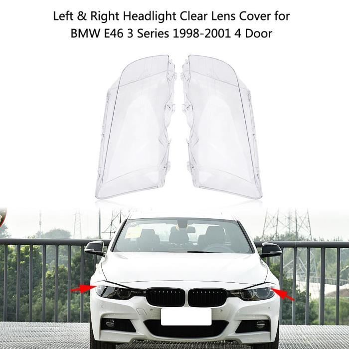 Lentille de phare couverture de phare pour BMW E46 série 3 1998-2001 4 portes clair -SEC