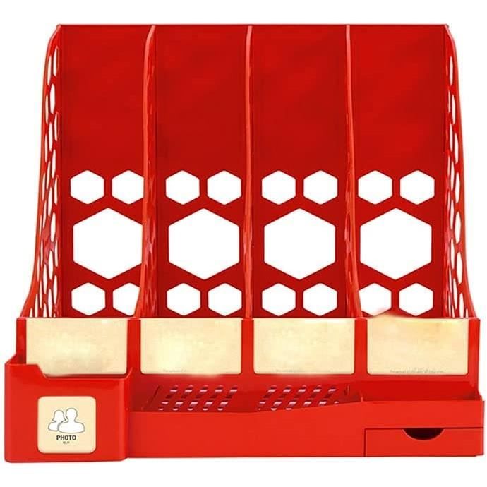 Porte-Revues HofferRuffer Argenté - Panier Rangement Cuir PU - Pour Salon, Bureau - 13x5.5x28cm