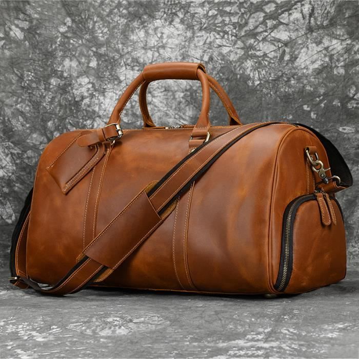 Sac voyage cuir marron