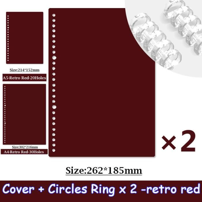 4 Pièces Couverture De Classeur A5 Transparent - Protection 6 Anneaux Pour Papier Rechargeable A5