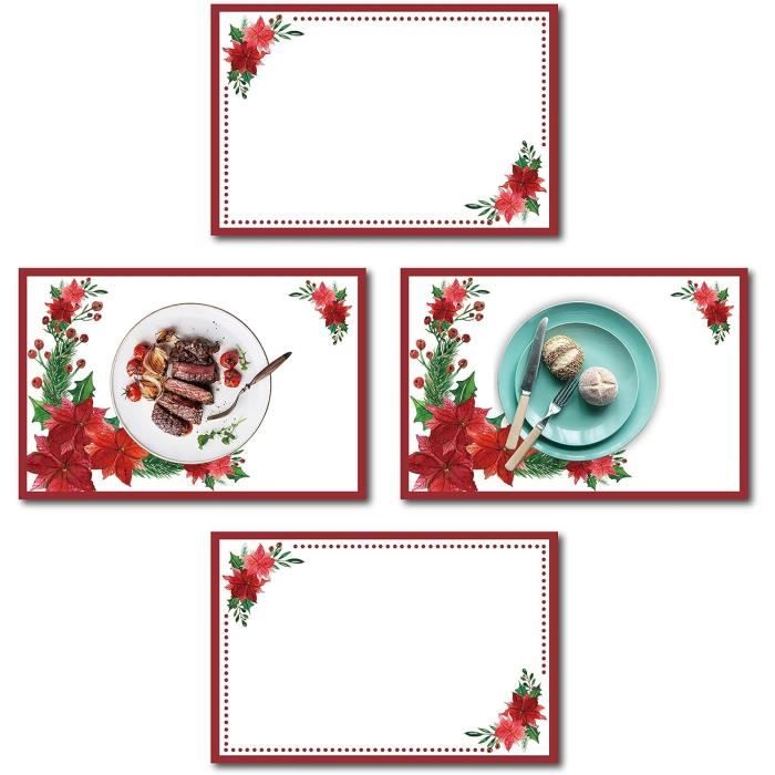 Lot De 4 Napperons, Napperon De Table À Manger, Napperons Lavables