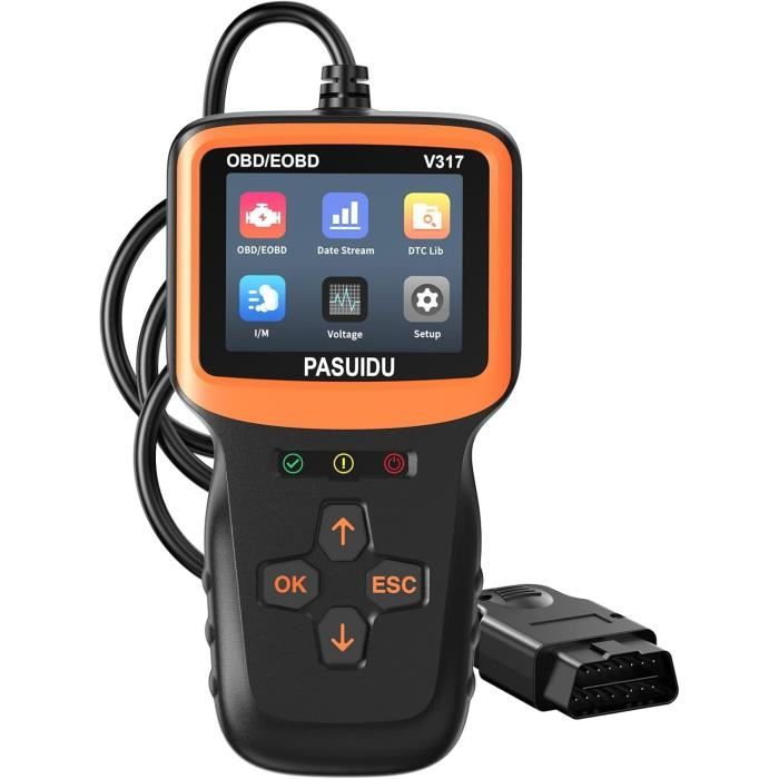 Valise de diagnostic OBDII - Compatible voitures françaises - 8 langues - Universel - Orange