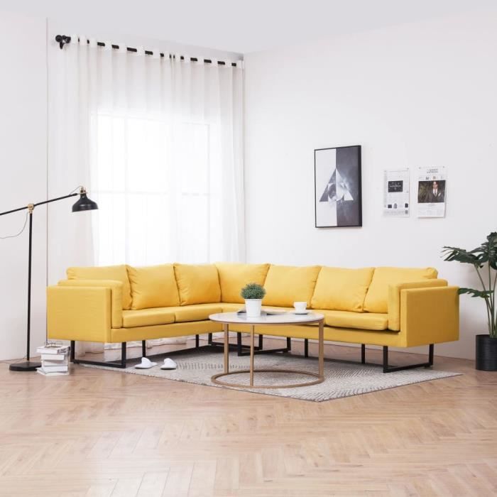 Canape angle jaune d'occasion - Ameublement