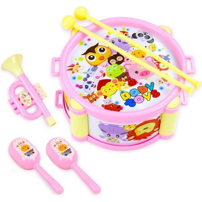 Lot De 6pcs Tambour Trompette Bebe Jeu Musical Bebe Instruments Musique Jouet Eveloppement Cerveau Eveil Cadeau Enfant Rose Achat Vente Instrument De Musique Cdiscount