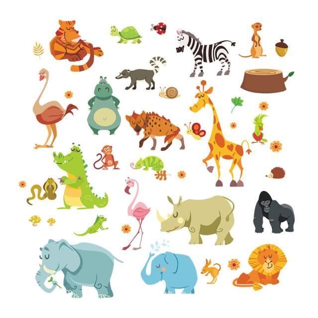 Stickers Muraux Animaux Foret Achat Vente Pas Cher