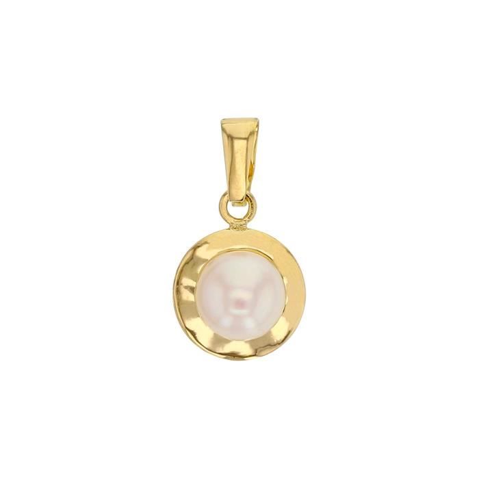 Jouailla - Pendentif rond en Or 750-1000 avec perle deau douce (306049)