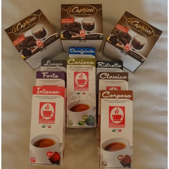 100 capsules dosettes cafés et chocolat chaud compatibles NESPRESSO (Caffè Bonini) Cdiscount