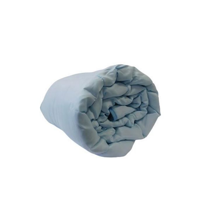 Couette extra légère Bleu Ciel/Beige - 2 personnes - Spécial été - MORTREUX