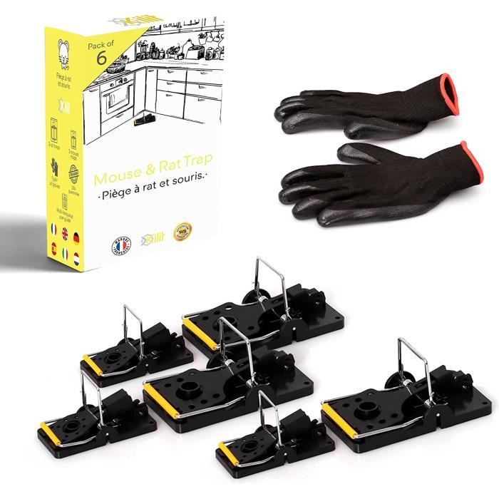 Lot De 6 Pièges à Souris Réutilisables - Tapette En ABS, Facile à Utiliser Et à Nettoyer - Pour Maison, Jardin - 12