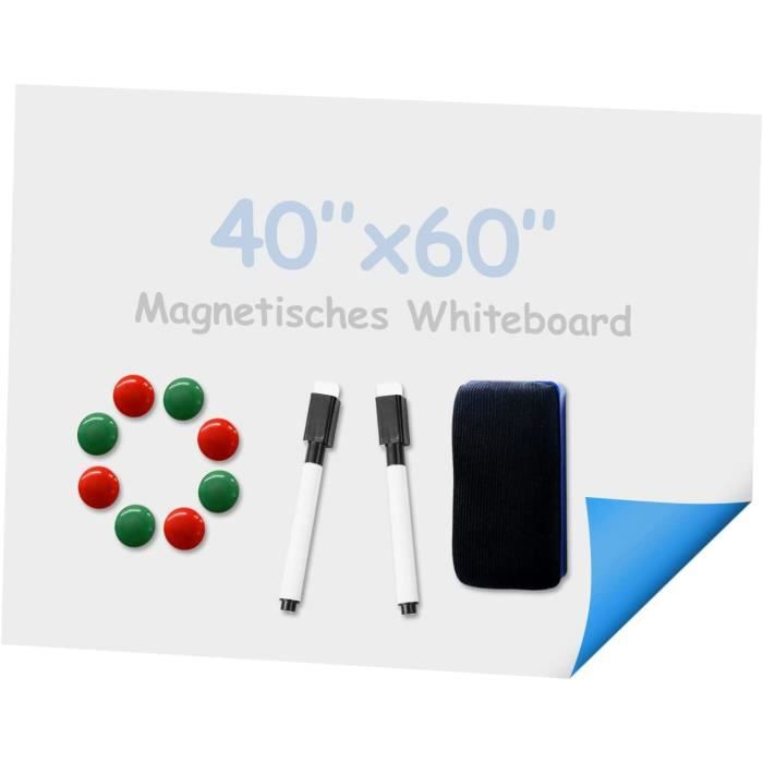 Kit Complet 9 Pièces Pour Tableau Blanc : 8 Feutres + 1 éponge Magnétique + 1 Porte-stylos Magnétique