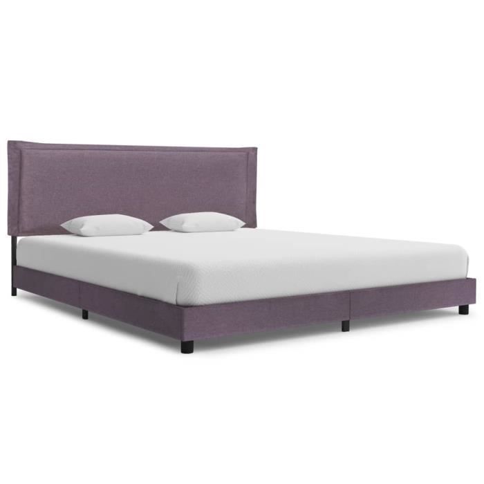 cadre de lit moderne zwd - violet - 180 x 200 cm - tissu - chambre à coucher