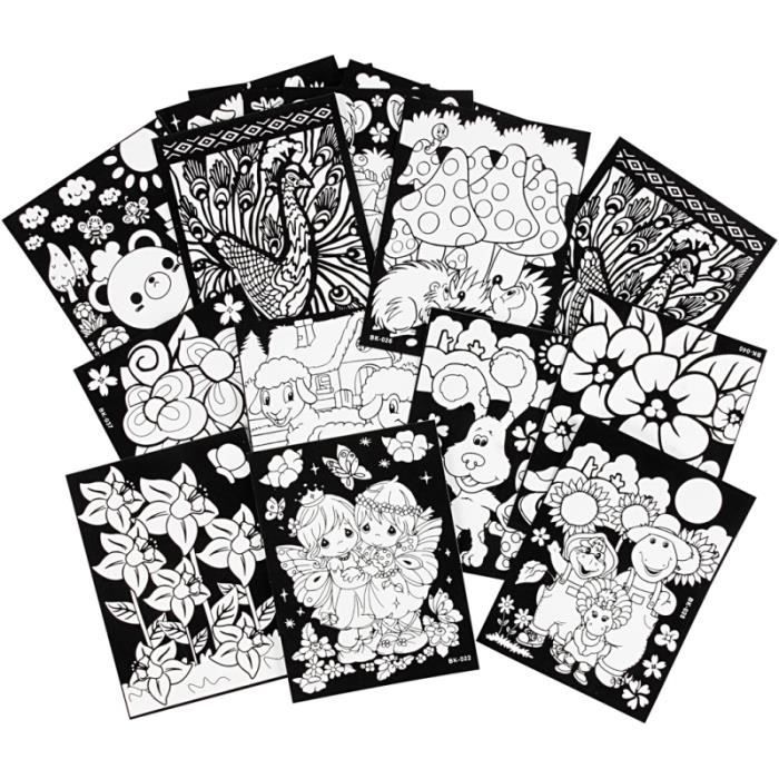 coloriage en velours 19 x 25 cm differents designs 16 pcs cdiscount beaux arts et loisirs creatifs anniversaire spider man