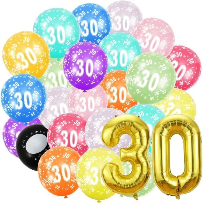 Ballon Chiffre 30 Doré - 100cm Pour Anniversaire Volant à L'hélium