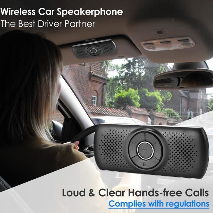 Kit mains libres pour voiture sans fil Bluetooth 5.0 haut-parleur pour  téléphone