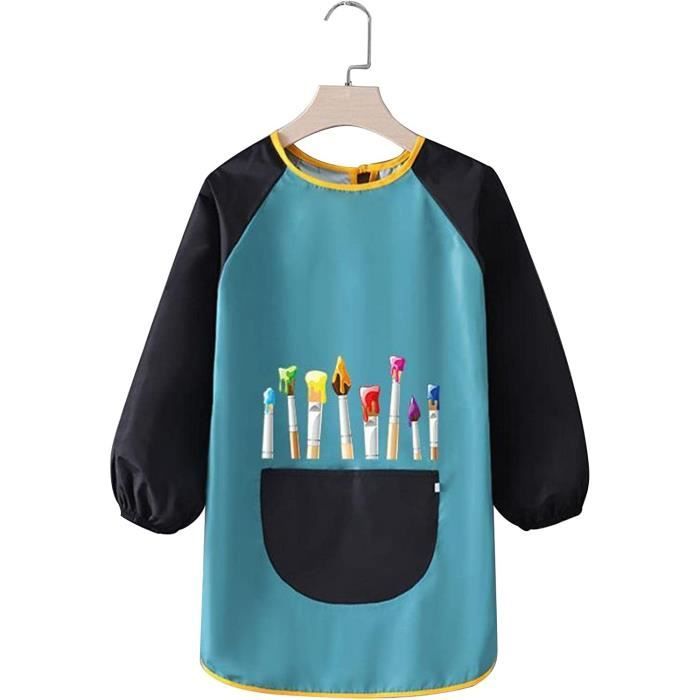Sunma Tablier De Peinture Pour Enfant Manches Longues Motif Imprimé Imperméable Blouse Combinaison