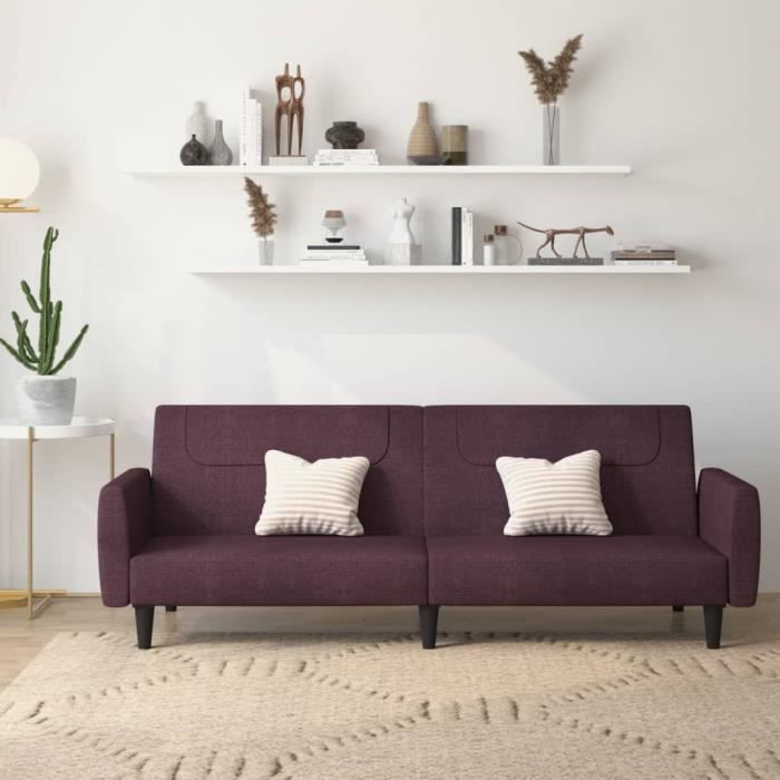 canapé-lit 2 places sofa réglable - fr3432 - violet - contemporain - design