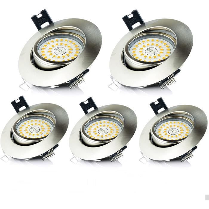 Spots LED encastrables protection 5W IP44 pour salle de bain,Plafonnier  encastré,Spots de plafond,éclairage plafond LED intérieur,Luminaire plafond  encastrable,500lm,230V,Blanc Neutre,Lot de 6 : : Luminaires et  Éclairage