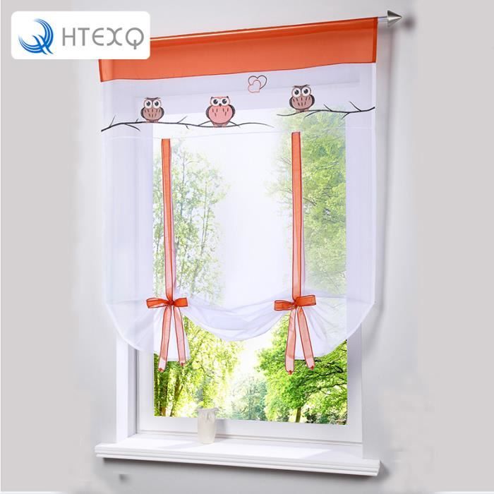 htexq rideau romain nouveau rideau de fenetre transparent brode floral pour cuisine salon voile tulle panneau de criblag w6317 achat vente rideau cdiscount