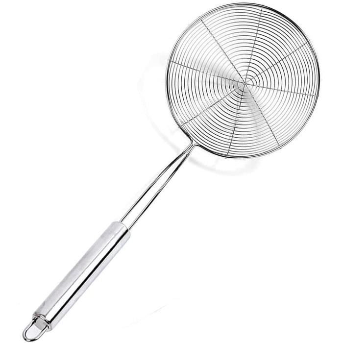 Écumoire à Huile Carrée Inox 304 Premium - Maille Fine Pour Friture, Filtre Cuisine Professionnelle