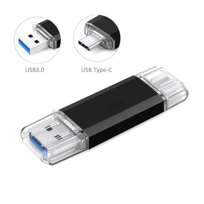 Clé USB 64 Go Flash Drive Type C 2 en 1 USB 3.0 OTG Pendrive pour