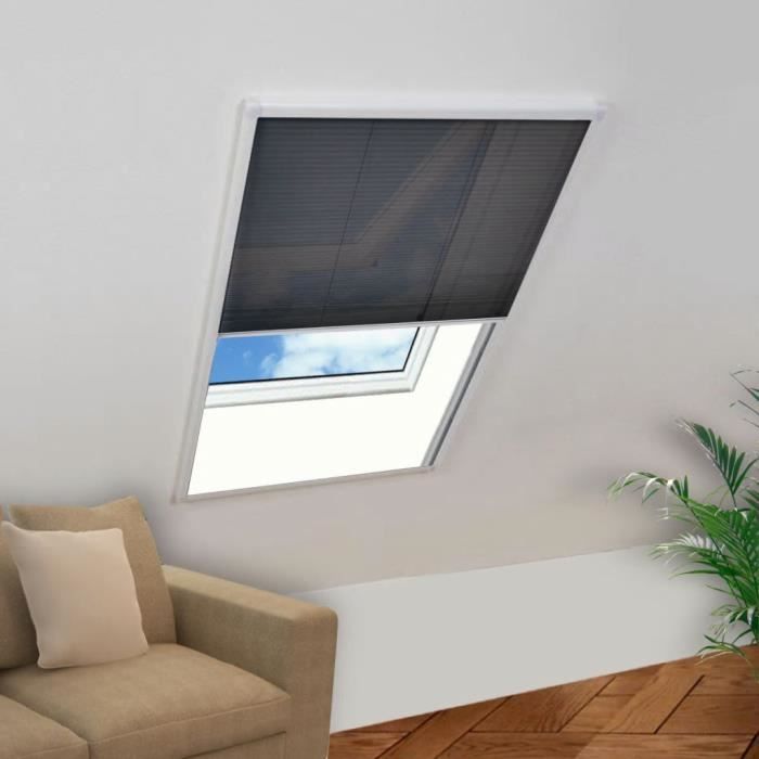 vidaXL Moustiquaire enroulable blanche pour fenêtre 80 x 170 cm Moustiquaire de fenêtre