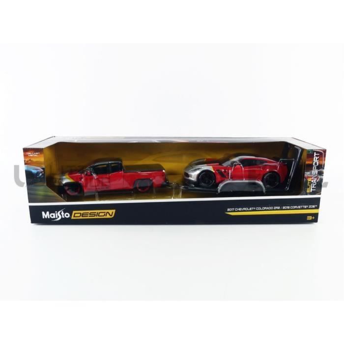 Voiture Miniature de Collection MAISTO 1 24 CHEVROLET Colorado ZR2 2017 Corvette Z06 2015 Red Grey Black 32756R Cdiscount Jeux Jouets