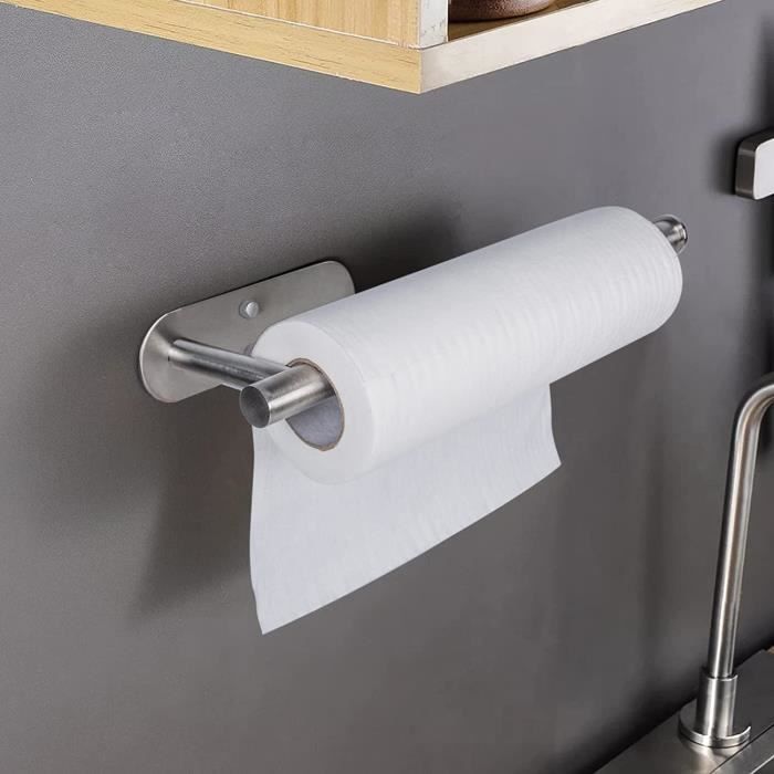 Porte-essuie-tout Mural En Inox - Fixation Adhésive Ou Vis, Vertical/horizontal