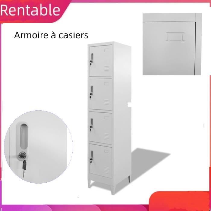 l x P x H mewmewcat 4 Compartiments Armoire à Casiers en Acier avec 38 x 45 x 180 cm 