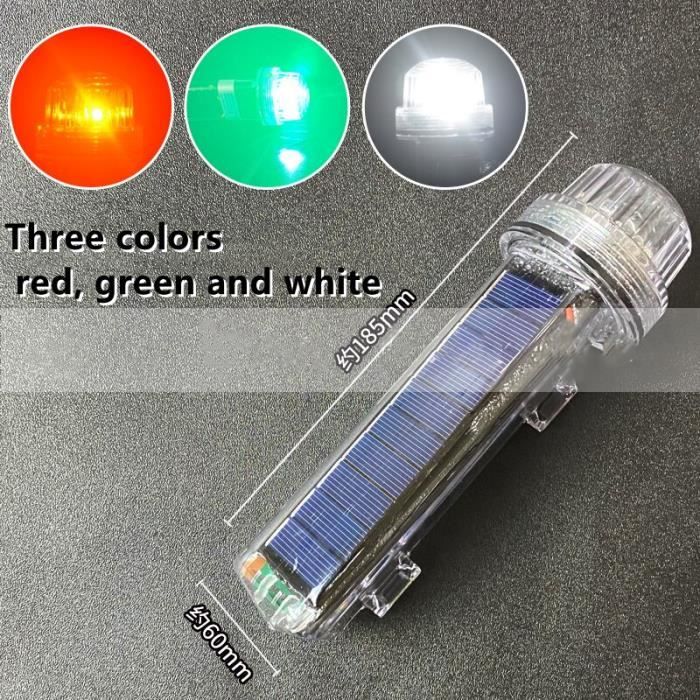Lumière de balise, éclairage de côté à énergie solaire IP68 étanche LED bateau Dock Marine Barge sécurité clignotant lumière 360 ​​° éclairage