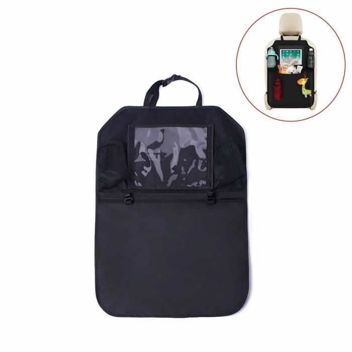 Organiseur De Siège Auto Arrière Multifonction Avec Plateau Repas Et Jeux Pour Enfants – Noir Oxford Résistant