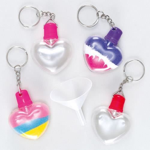 Baker Ross – Porte-clés Cœur à Remplir De Sable, Lot De 5 – Activité Créative Pour Enfants