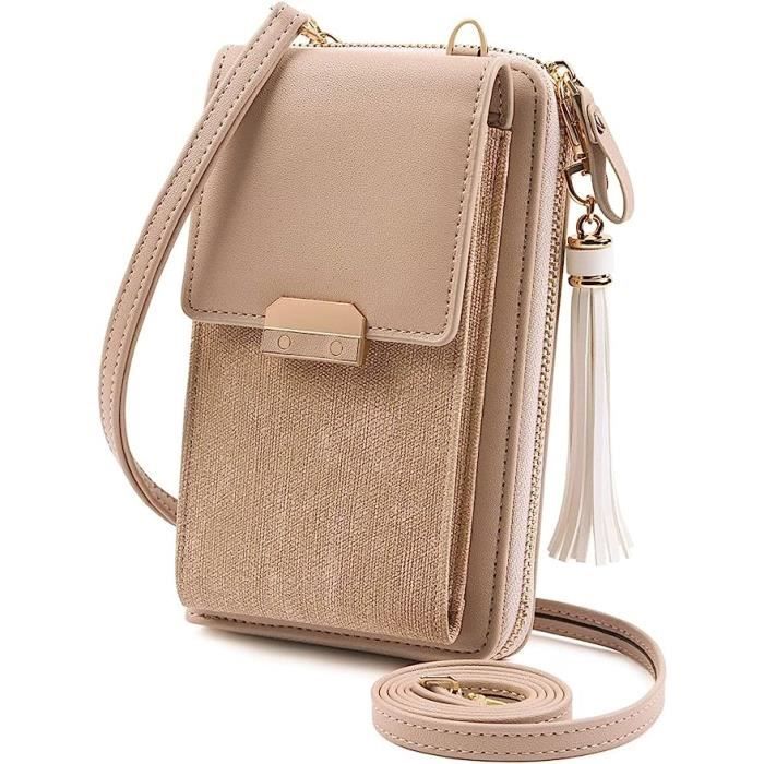Abricot simple dames épaule Messenger sac téléphone portable sac serrure petit sac carré