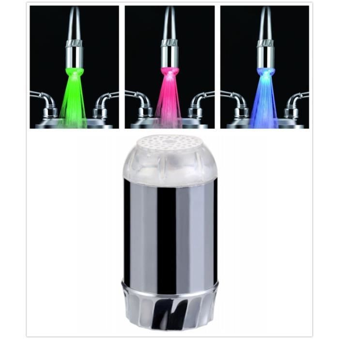 Embout De Robinet Led Mousseur Lumineux Abs Avec Adaptateur M24