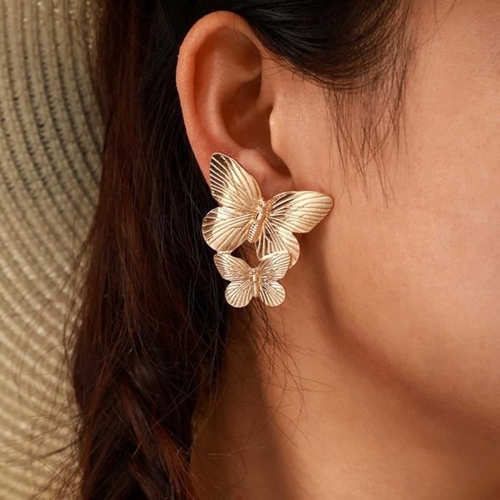 Boucles d'oreilles pendantes avec pierre de quartz teinte en violet et