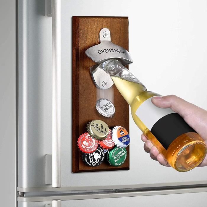Décapsuleur Mural Avec Aimant En Acier Inoxydable Avec Canettes De Collection Cadeau Pour Hommes Et Amateurs De Bière - La Cave