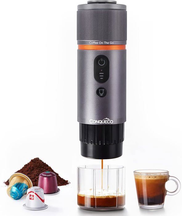 Machine à Espresso Rechargeable Portative pour Capsules Nespresso -  CONQUECO - Portable - 12V Voiture et Camping - Cdiscount Electroménager