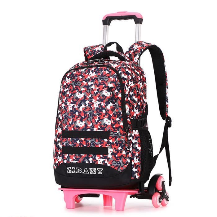 Cartable Rouge Cartable à roulettes Baclpack École pour Les Garçons et Les Filles ...