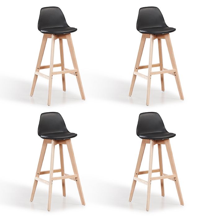 Lot de 4 tabourets de bar noir - Eski Lot de 4 tabourets de bar noir - Eski