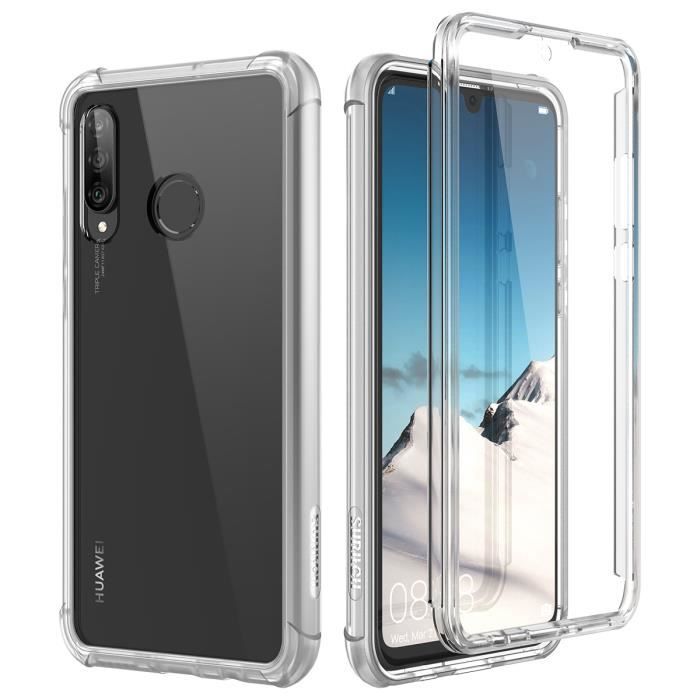 grandever huawei p30 lite coque rigide pc tpu 360 protection totale avec film de protection en verre trempe transparent cdiscount telephonie