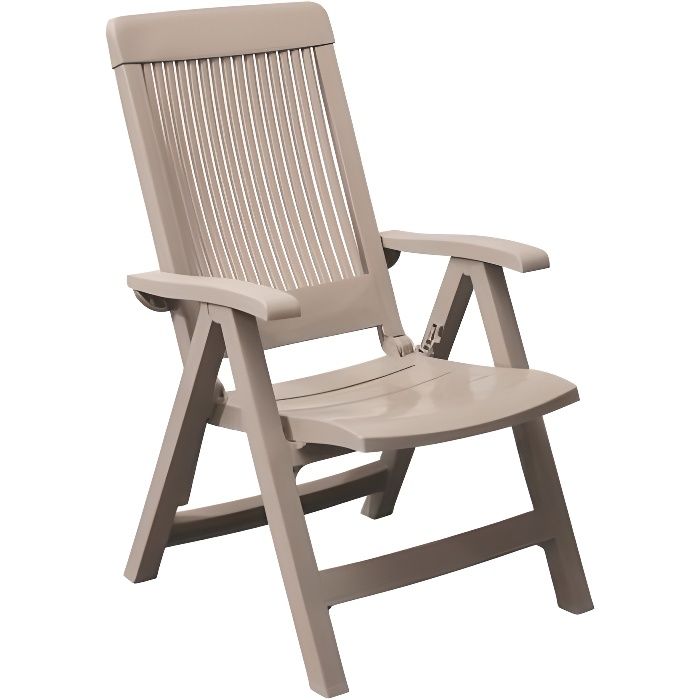 Fauteuil De Jardin A Dossier Reglable Fidji Lin Gris Achat