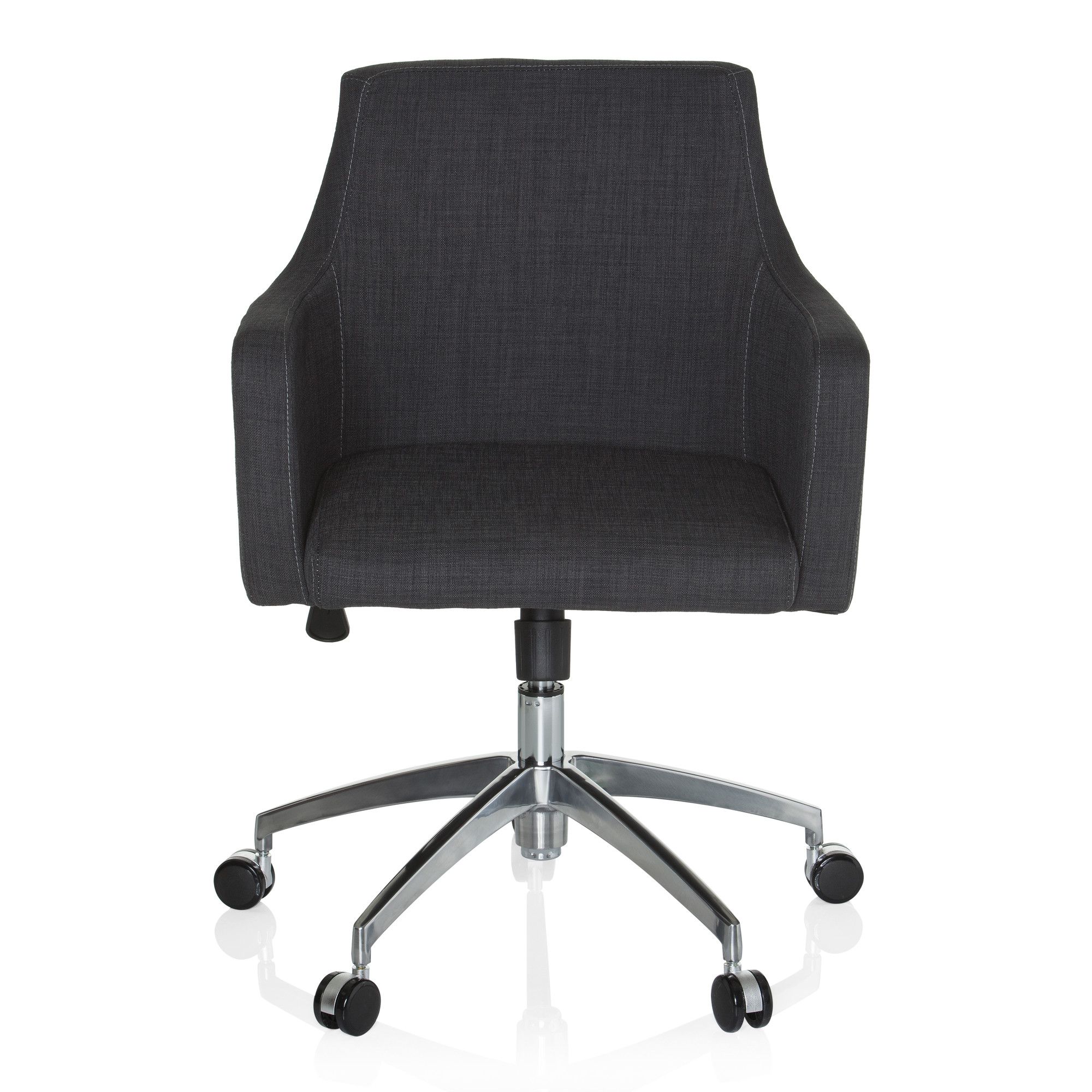 chaise de bureau pivotante shape 200 gris foncé - hjh office - assise douce - dossier moyen - tissu résistant
