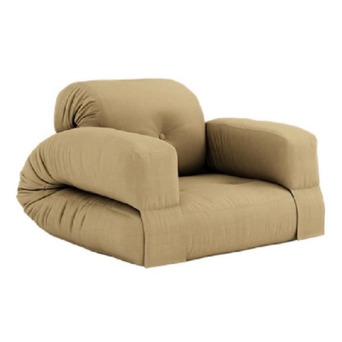 fauteuil futon standard convertible hippo chair couleur beige blé beige laine inside75