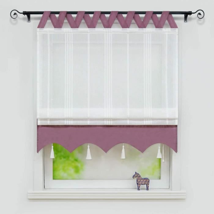 Store Romain Voilage Transparent Store Romain Transparent 60x155cm - Voile Polyester Passe Tringle - Pour Cuisine Et Salle De Bain Store Salle Bain