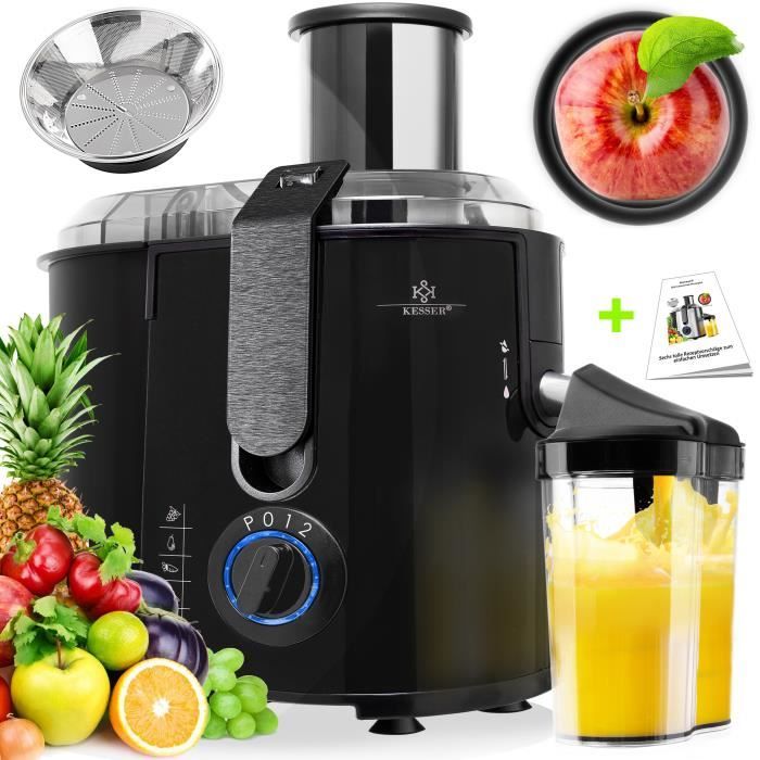 KESSER® Centrifugeuse pour fruits et légumes en acier inoxydable 1100 W noir - Kesser
