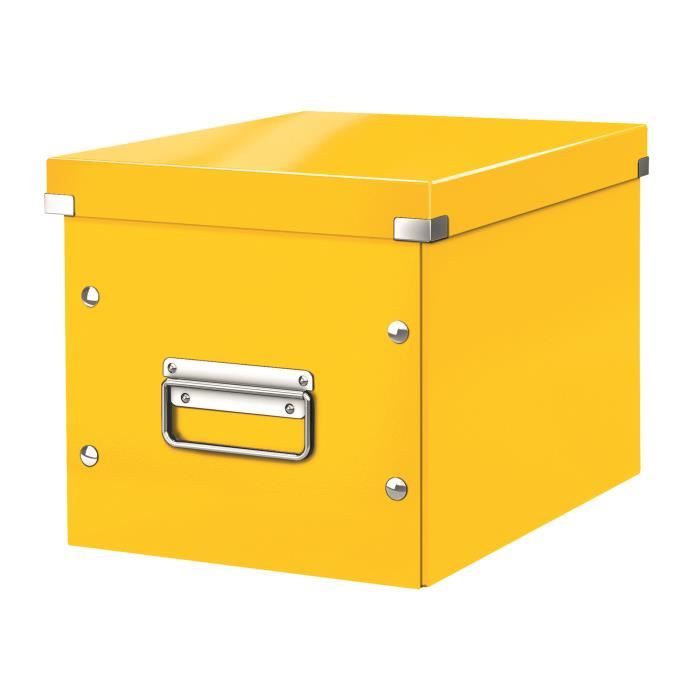 Boîte de rangement carton Leitz Click & Store Wow Cube Format L jaune