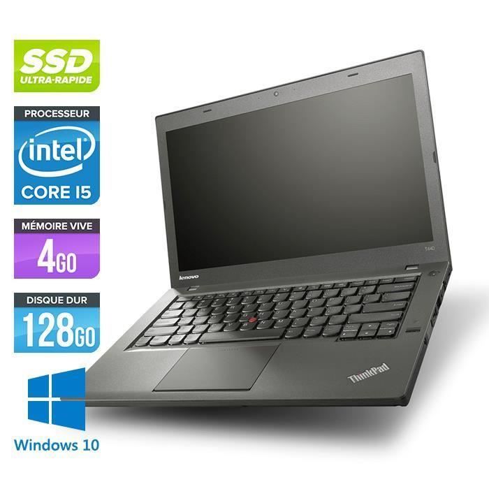 Top achat PC Portable Lenovo ThinkPad T440S  - Intel Core i5-4200U 1.6Ghz - RAM 4Go - SSD 128Go - 14" HD LED 1600*900 - Windows 10 Pro pas cher