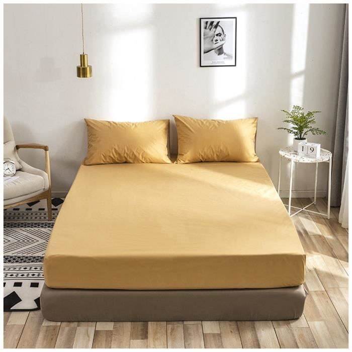 Drap Housse Impermeable Hauteur Du Matelas 35 Cm Protege Matelas Lit Adulte Et Enfant Et Bebe Jaune 99x190x35cm Cdiscount Puericulture Eveil Bebe